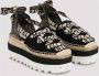 Stella Mccartney Zwarte Lace-Up Espadrilles Sandalen Black Dames - Thumbnail 3