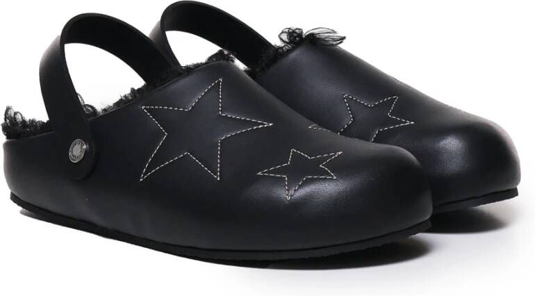 Stella Mccartney Zwarte Sabot Pantoffels met Sterdetail Black Dames