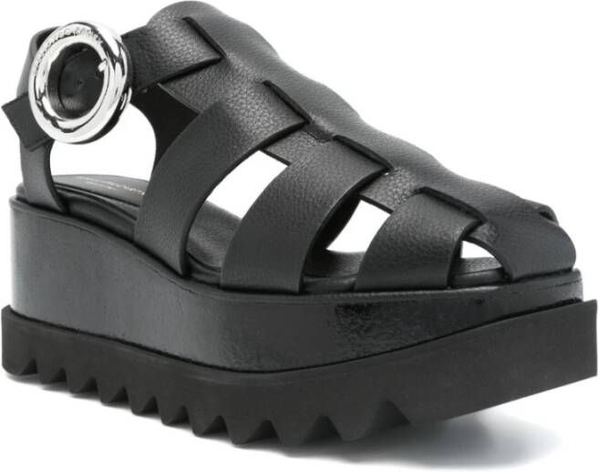 Stella Mccartney Zwarte Sandalen met Enkelband Black Dames