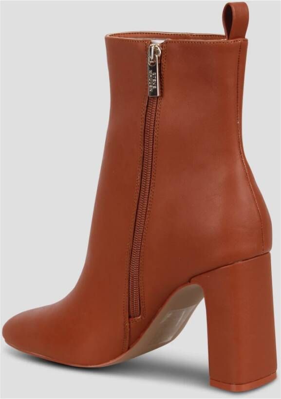 Steve Madden Adelisa Enkellaarzen Hoge Hak Rits Brown Dames