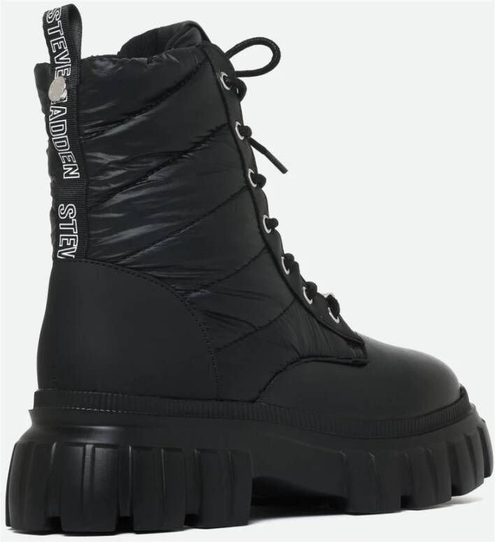 Steve Madden Combatlaarzen Zwart Gewatteerde Details Black Dames