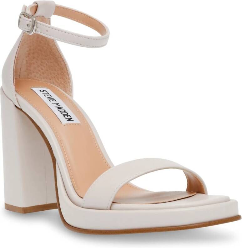 Steve Madden Crème Hoge Hak Sandalen White Dames