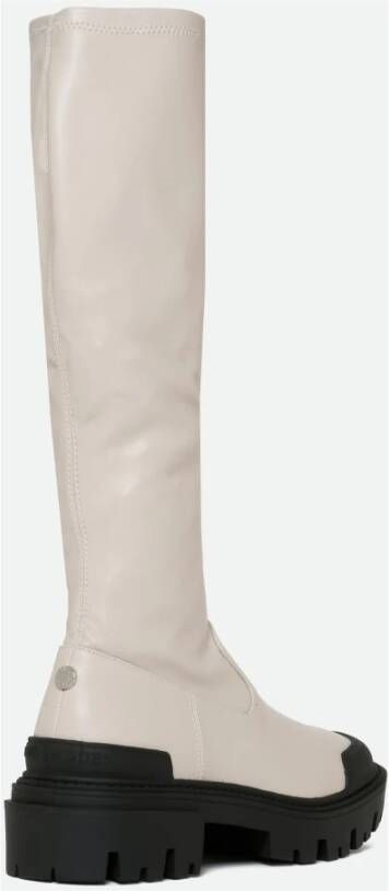 Steve Madden Ecopelle Elastische Laars in Panna White Dames