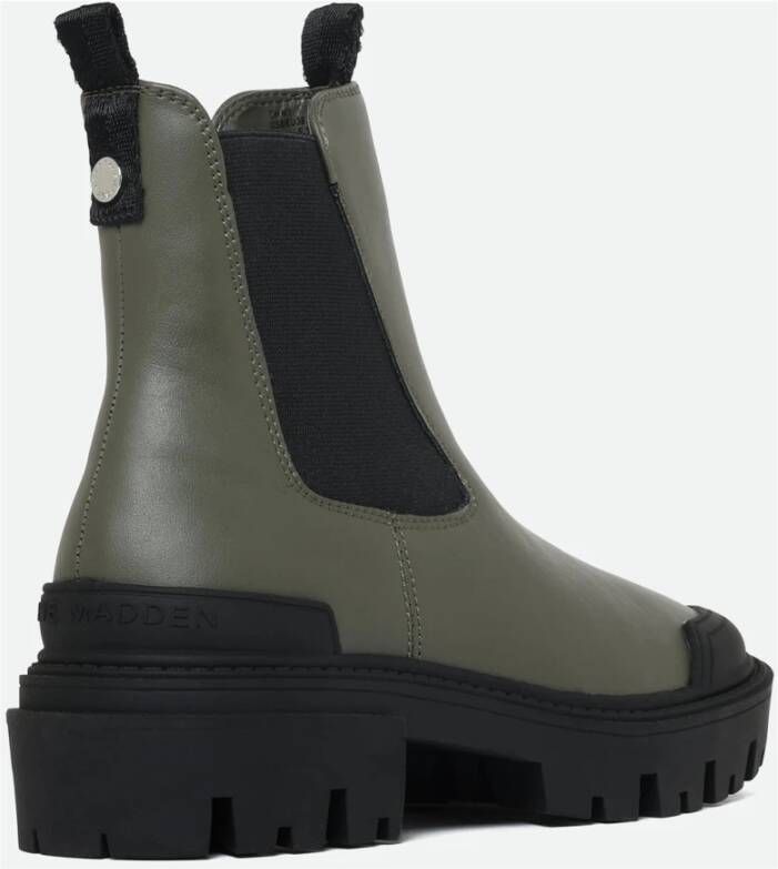 Steve Madden Groene Gevechtslaarzen met Rubberdetails Green Dames