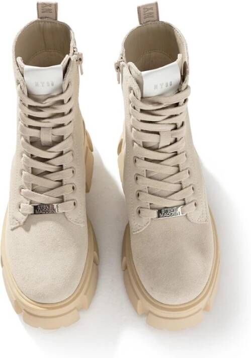 Steve Madden Chunky Sole Leren Laarzen Beige Dames