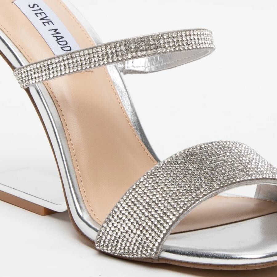 Steve Madden Kristalversierde Sandalen met Dubbele Band Gray Dames