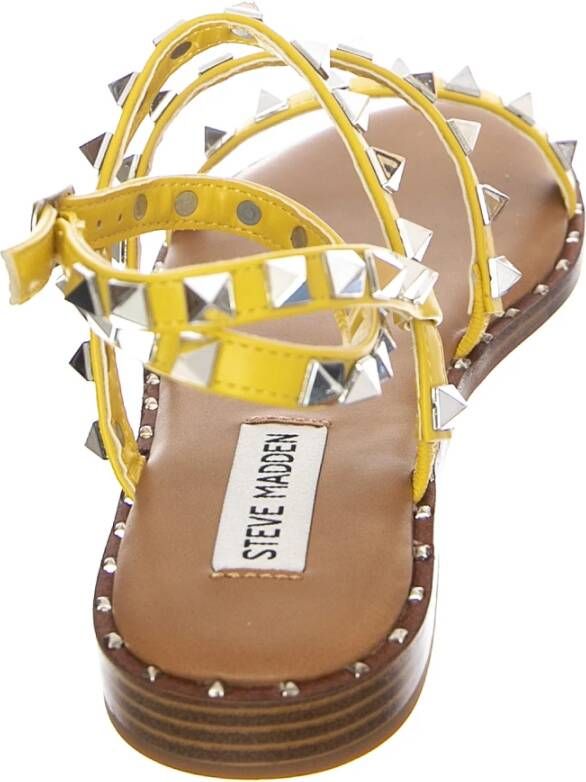 Steve Madden Lage Profiel Multicolor Leren Sandalen Yellow Dames