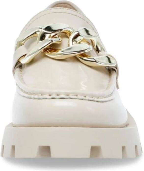 Steve Madden Loafers met kettingband en dikke zool White Dames