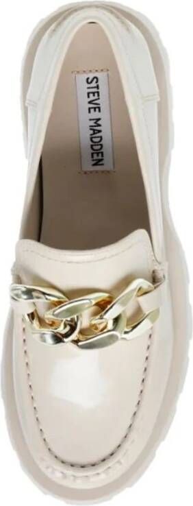 Steve Madden Loafers met kettingband en dikke zool White Dames