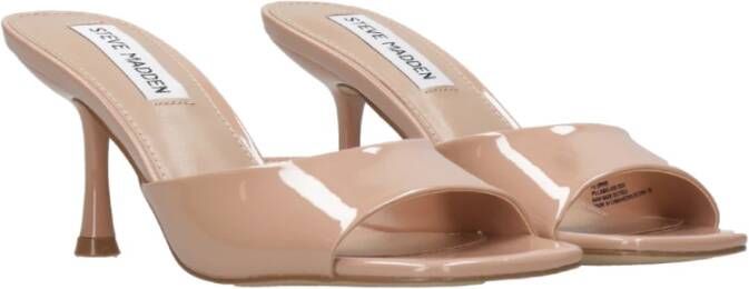 Steve Madden Patent Leren Sandalen Naakt Hak Beige Dames