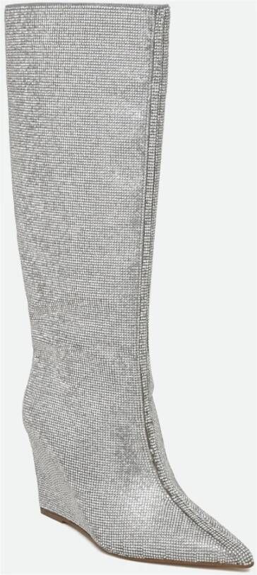 Steve Madden Rhinestone Zilveren Laarzen Gray Dames