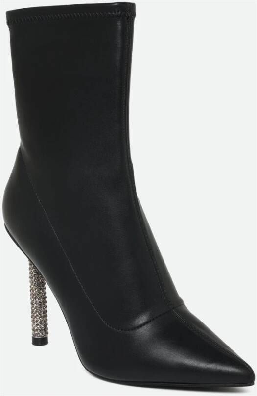 Steve Madden Zwarte Eco-Leren Stiletto Laars Black Dames