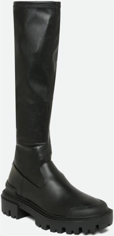 Steve Madden Zwarte Elastische Enkellaars Black Dames