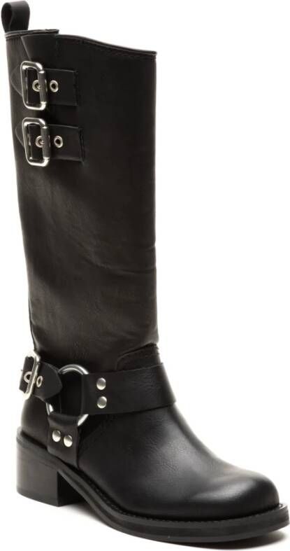 Steve Madden Zwarte Enkellaarzen Oosterse Stijl Black Dames