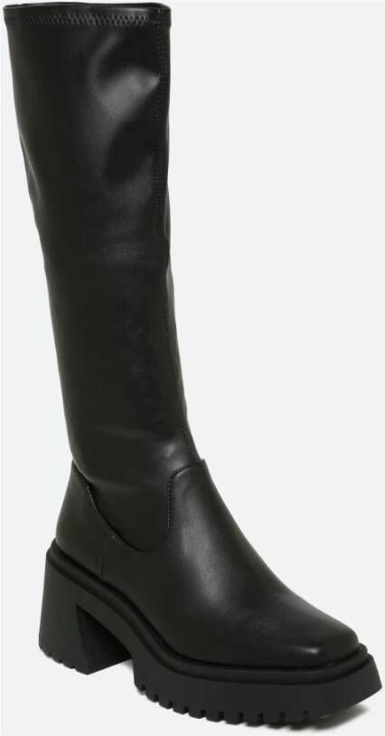 Steve Madden Zwarte Frontier Hoge Laars Black Dames