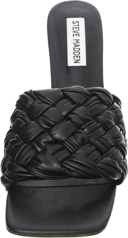 Steve Madden Zwarte Geweven Sandalen Hoge Hakken Black Dames