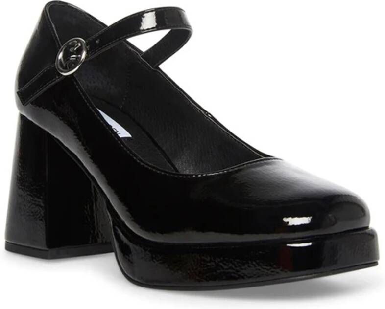 Steve Madden Zwarte hak lak enkelband pompen Black Dames