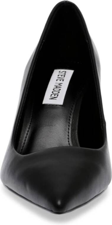 Steve Madden Zwarte leren stilettohakpomp Black Dames