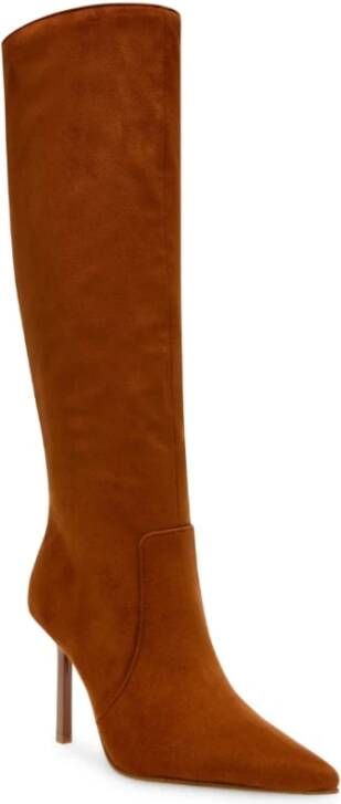 Steve Madden Zwarte Microsuede Intruder Hoge Laars Bruin Dames