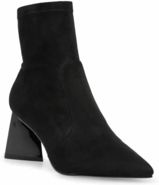 Steve Madden Zwarte Neopreen Puntige Haklaarzen Black Dames