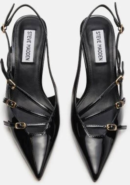 Steve Madden Zwarte puntige neus lage hak schoen Black Dames