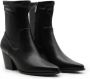 Steve Madden Zwarte Texaanse Stijl Elastische Leren Laarzen Black Dames - Thumbnail 2