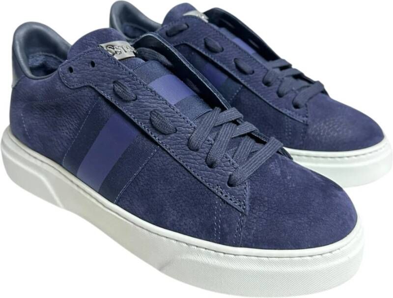 Stokton Blauwe Nabuk Sneakers met Elastiek Blue Heren