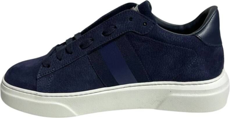 Stokton Blauwe Nabuk Sneakers met Elastiek Blue Heren