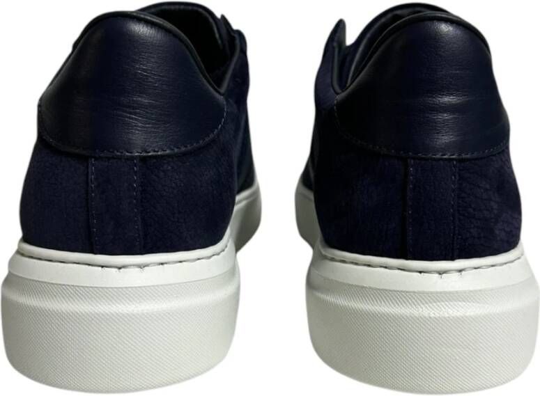 Stokton Blauwe Nabuk Sneakers met Elastiek Blue Heren