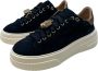 Stokton Blauwe Suède Platform Sneakers met Charms Blue Dames - Thumbnail 1