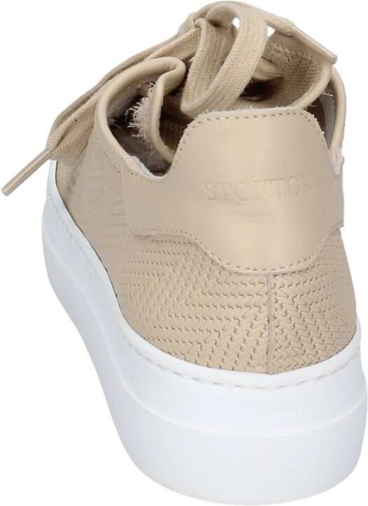 Stokton Leren Dames Sneakers Beige Dames