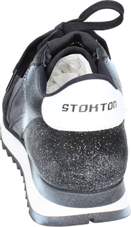 Stokton Leren Dames Sneakers Black Dames