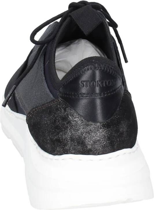 Stokton Leren Dames Sneakers Black Dames