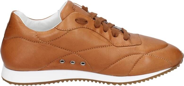 Stokton Leren Dames Sneakers Brown Dames