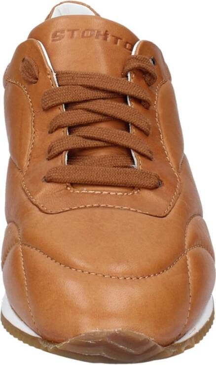 Stokton Leren Dames Sneakers Brown Dames