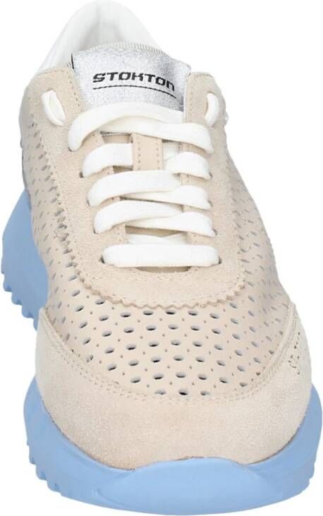 Stokton Leren Dames Sneakers Stijlvolle Schoenen Beige Dames