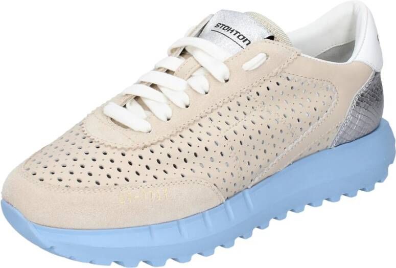 Stokton Leren Dames Sneakers Stijlvolle Schoenen Beige Dames