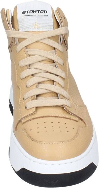 Stokton Leren Dames Sneakers Stijlvolle Schoenen Beige Dames