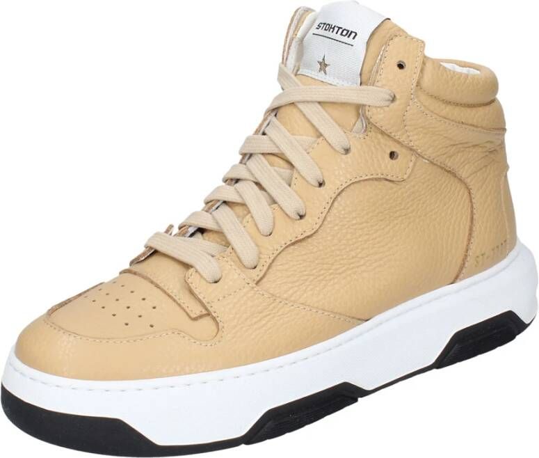 Stokton Leren Dames Sneakers Stijlvolle Schoenen Beige Dames