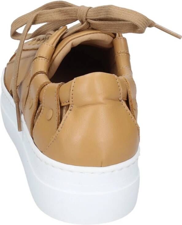 Stokton Leren Dames Sneakers Stijlvolle Schoenen Brown Dames