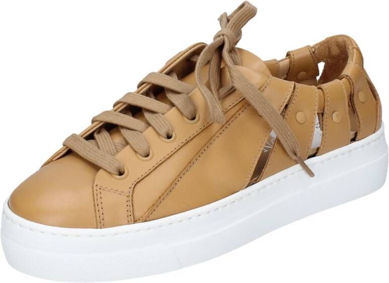 Stokton Leren Dames Sneakers Stijlvolle Schoenen Brown Dames