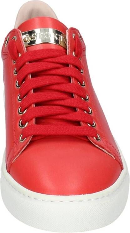 Stokton Leren Dames Sneakers Stijlvolle Schoenen Red Dames