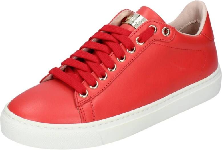 Stokton Leren Dames Sneakers Stijlvolle Schoenen Red Dames