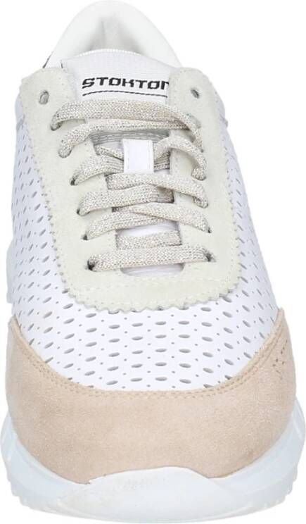 Stokton Leren Dames Sneakers White Dames