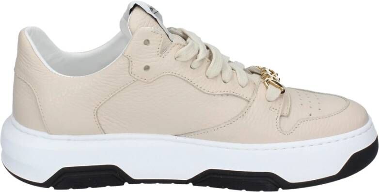 Stokton Leren Damessneakers Beige Dames