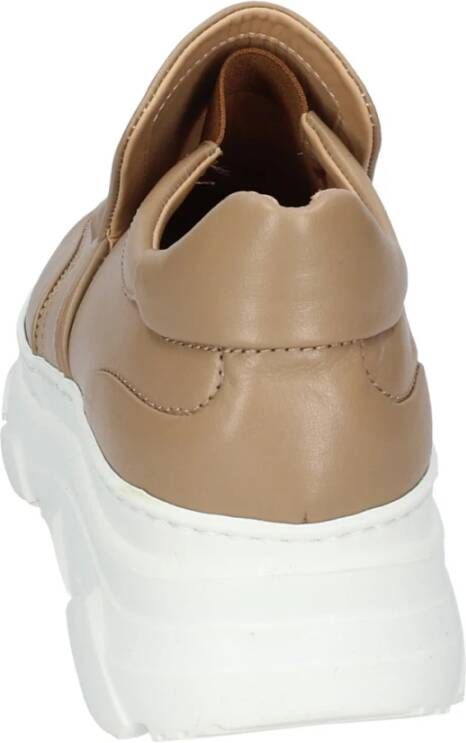 Stokton Leren Damessneakers Beige Dames