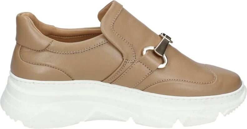 Stokton Leren Damessneakers Beige Dames