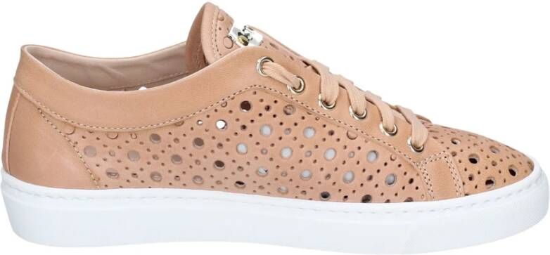 Stokton Leren Damessneakers Beige Dames