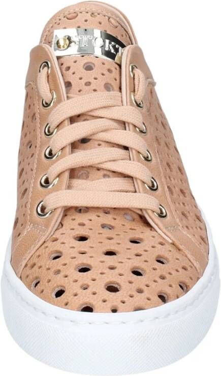 Stokton Leren Damessneakers Beige Dames