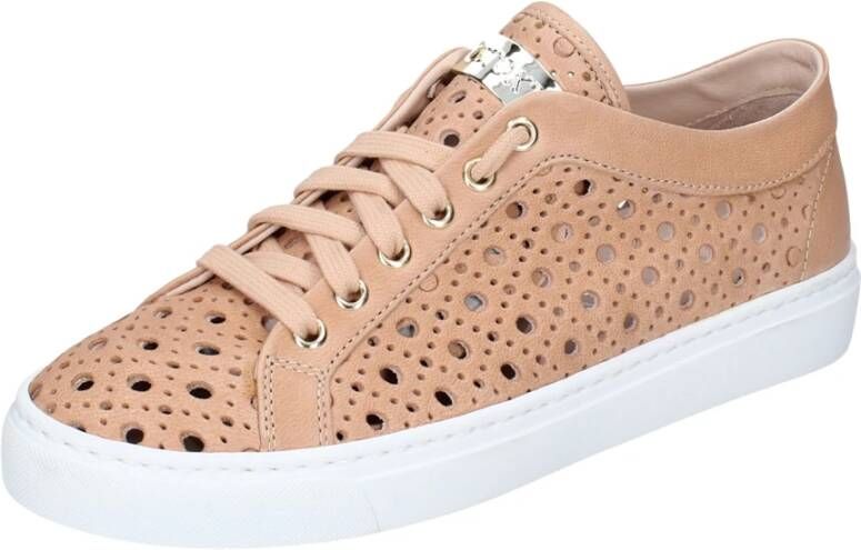 Stokton Leren Damessneakers Beige Dames